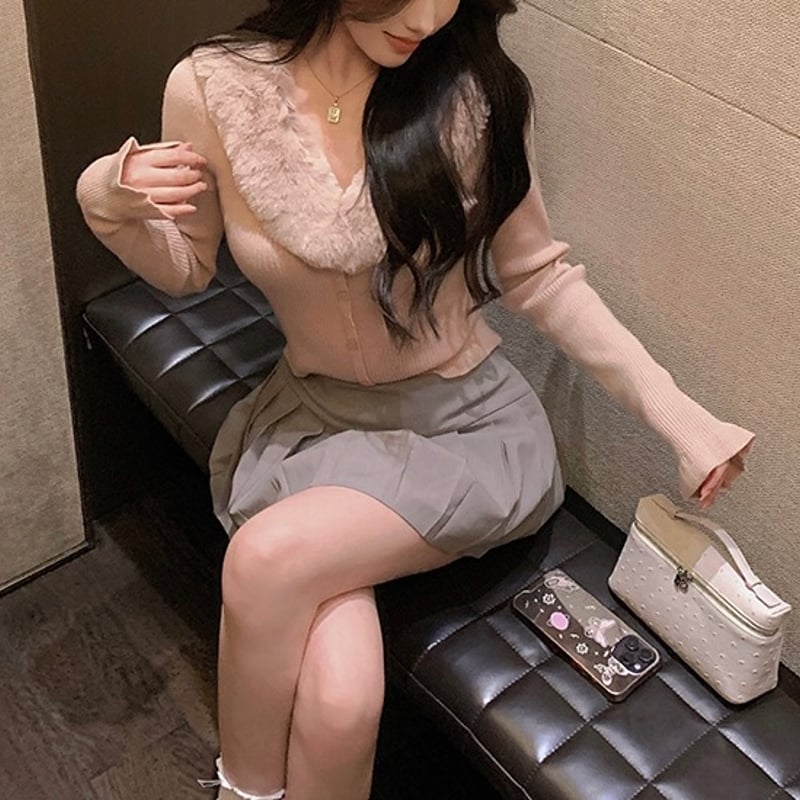 ネックファーニットトップス 0769 | Dolly ネックファーニットトップス 0769 | Dolly