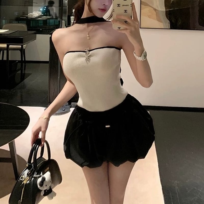 シンプルオフショルバイカラートップス 1239 | Dolly