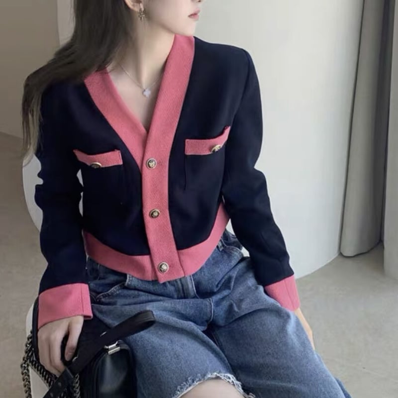 テチチ　バイカラー　カーディガン テチチ バイカラー カーディガン Te chichi｜バイカラーシアー5