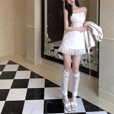 ホワイトチュールワンピ＋シンプルジャケット　1240