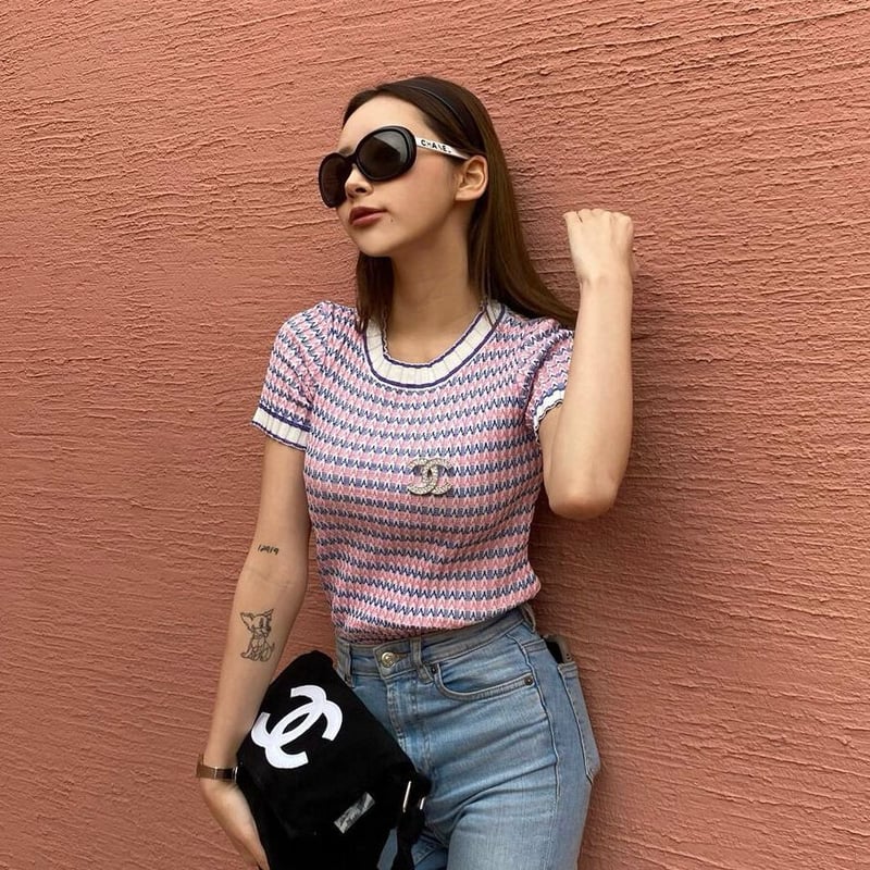 ラウンドネックピンクニット 0412 | Dolly