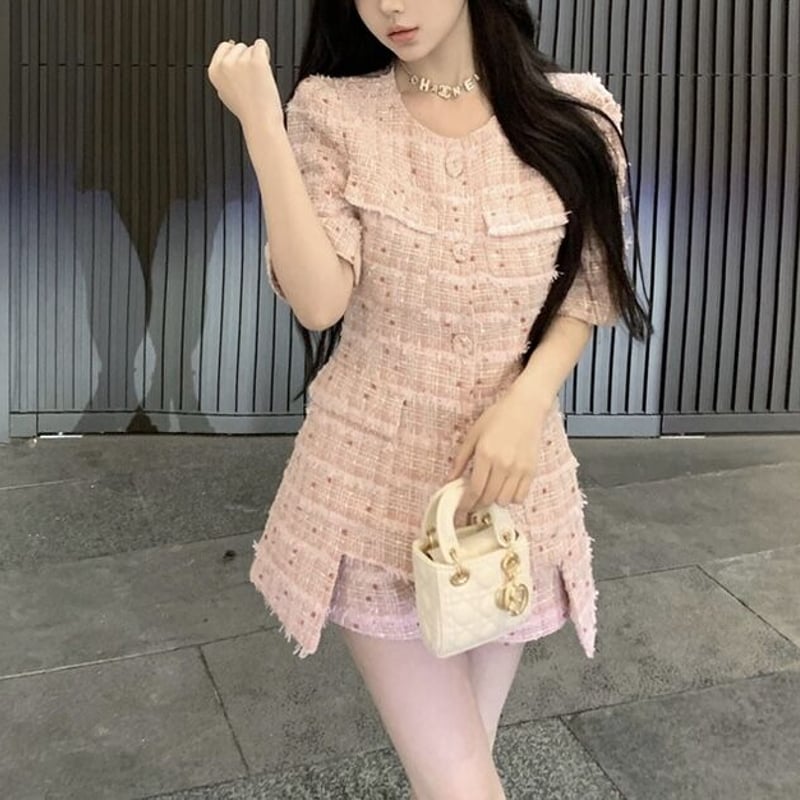 フレンチピンクツイードセットアップ 0663 | Dolly