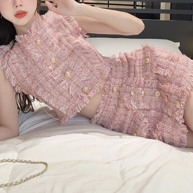 週末限定お値下げMaison de dolce ツイードベスト dolce. candy tweed vest ドルチェ ツイード - メルカリ