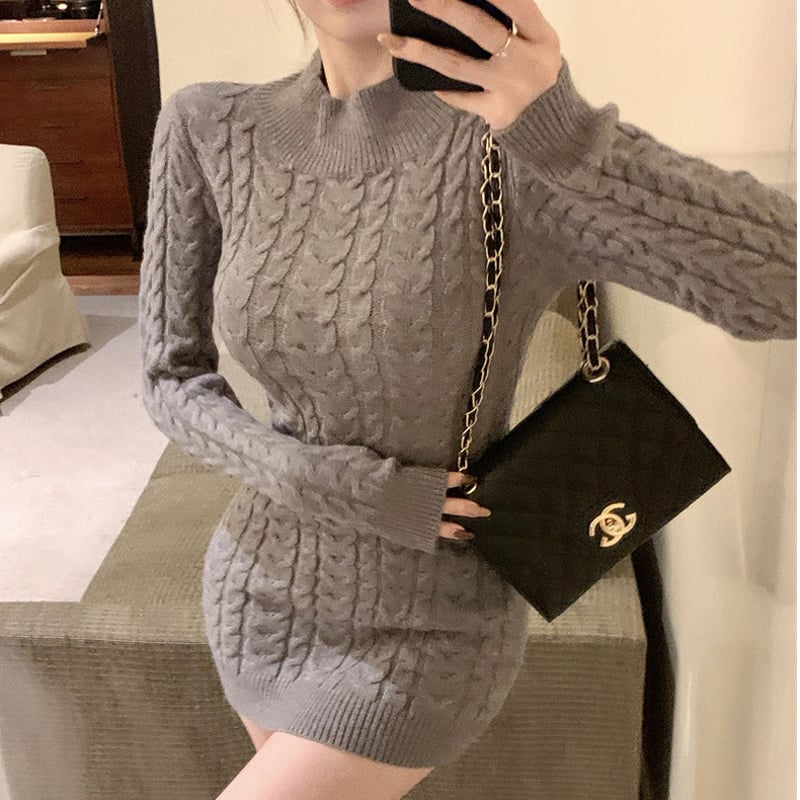 バックレスリボンニットワンピ 0788 | Dolly