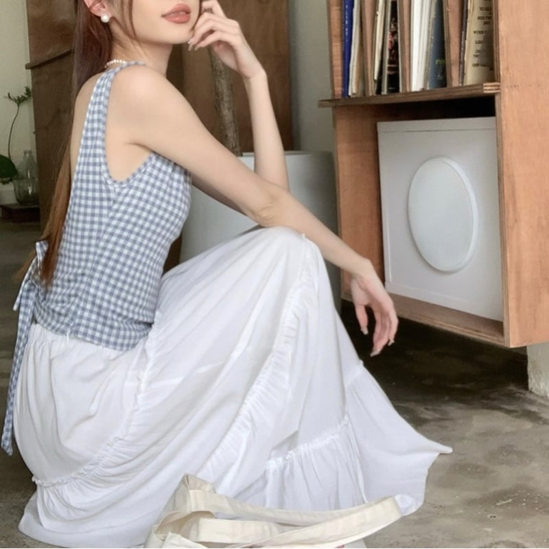 パステルブルーギンガムチェックトップス 0870 | Dolly