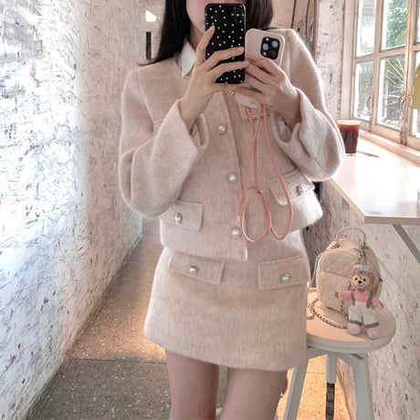 ピンクフレンチウールセットアップ　1022