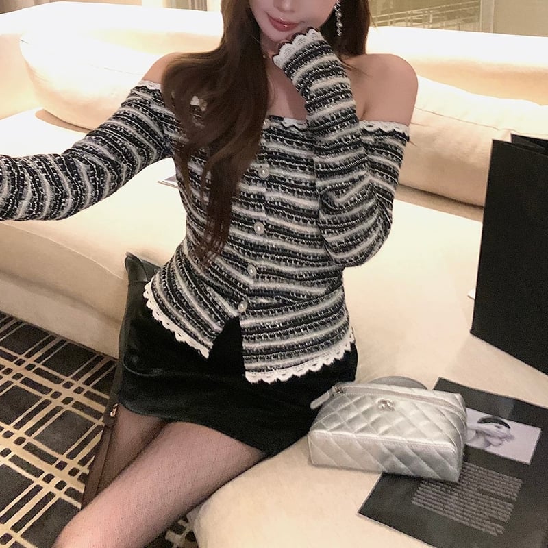 ツイードデザインオフショルトップス 1252 | Dolly