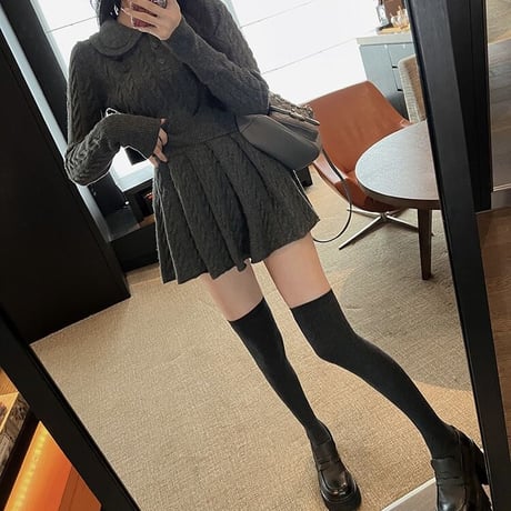 ニットフェミニンプリーツセットアップ　0746