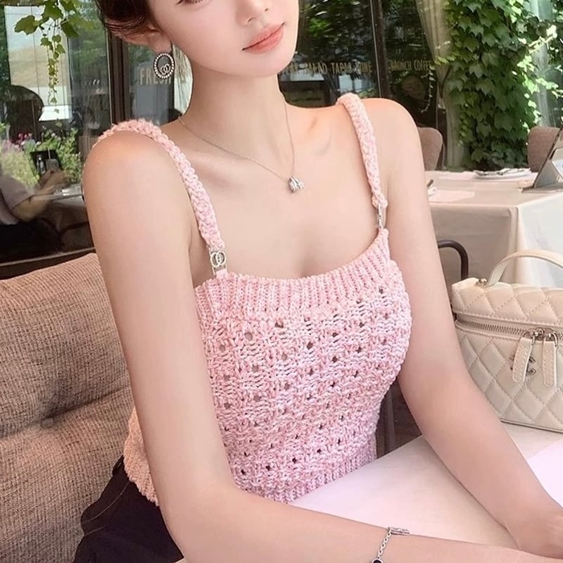 ピンクニットビジュートップス＋カーディガン 1243 | Dolly