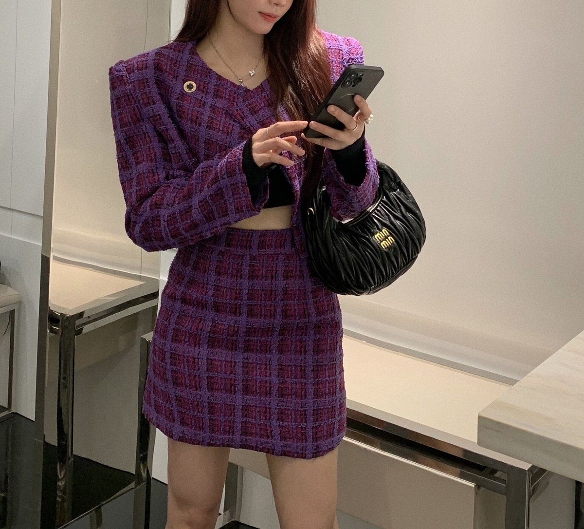 ローチェレディースセットアップ レトロチェックセットアップ 0618 | Dolly