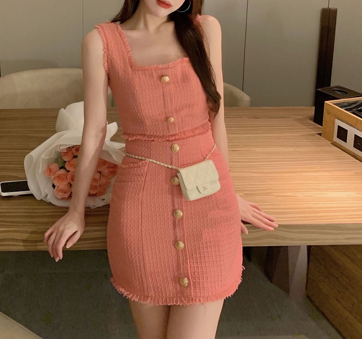 コーラルピンクツイードセットアップ 0426 | Dolly