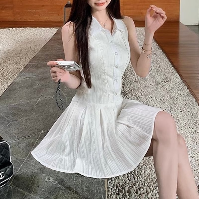 deres デレス　ドレープワンピース　fabiana ホワイト　1 デビュー・ド・フィオレDebut de Fiore2wayドレープワンピース