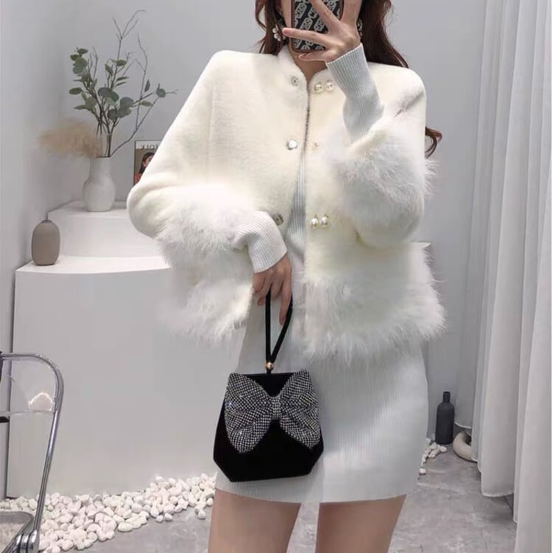 LAMDY ファーコート ホワイト