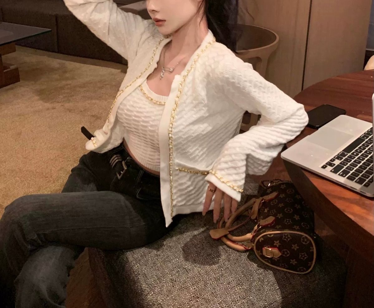 チェーンデザインカーディガン+チェーントップス 0813 | Dolly チェーンデザインカーディガン+チェーントップス 0813 | Dolly