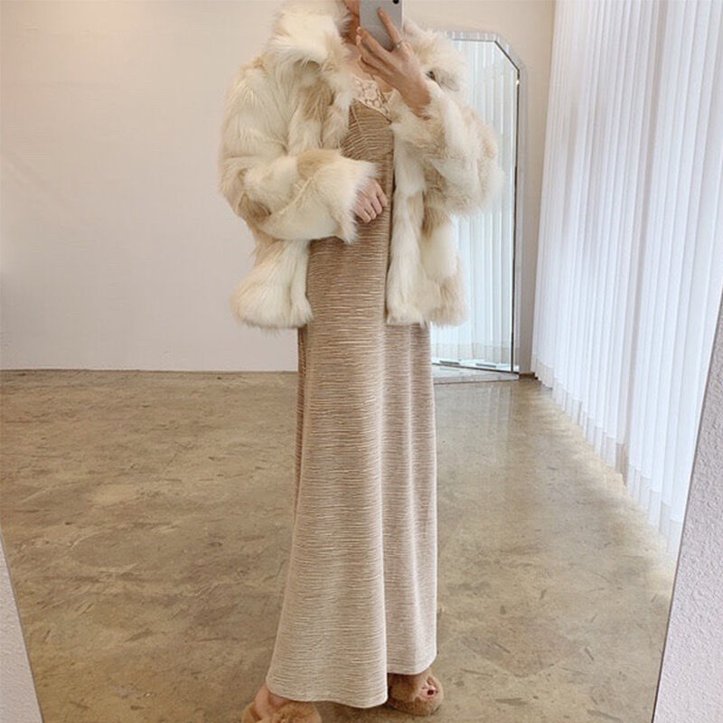 1er Arrondissement ベージュファーコート　✴︎新品、未使用 楽天市場】ベージュフォックスファー＆レッキス毛皮コート リアル