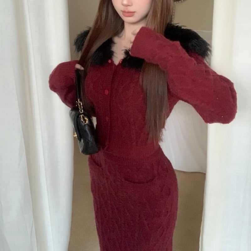 ファーカジュアルニットセットアップ 0815 | Dolly