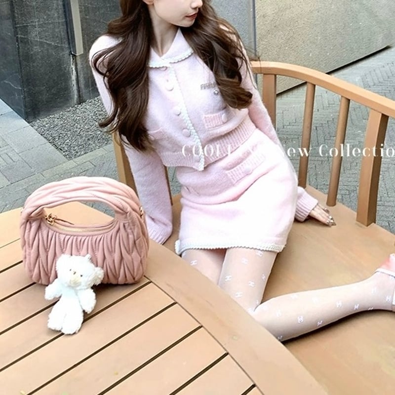 フェミニンピンクガーリーセットアップ 0823 | Dolly