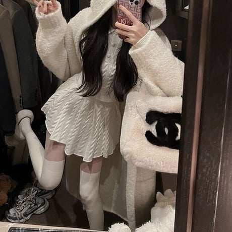 ニットフェミニンプリーツセットアップ　0746