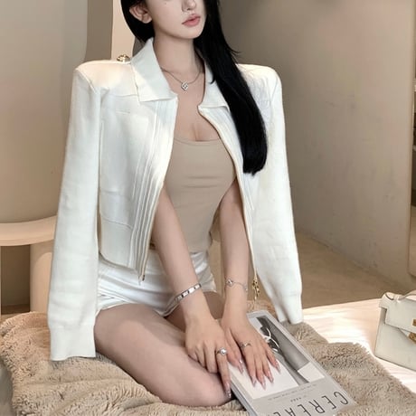 フレンチエレガントジップトップス　0992