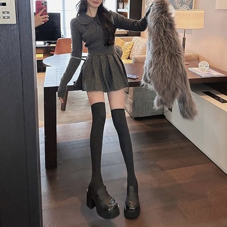ニットフェミニンプリーツセットアップ　0746