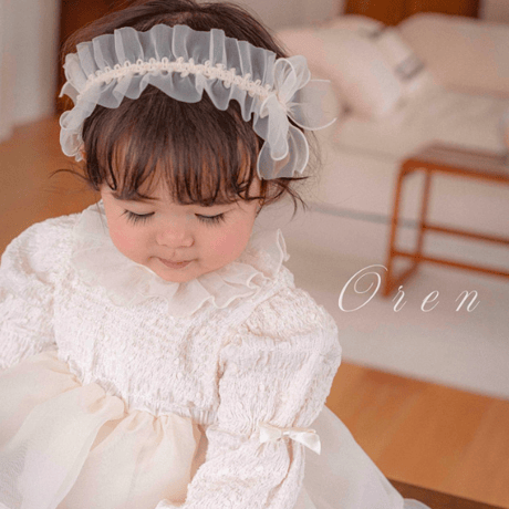 【即納】　　Shiny Organza Pleated Hairddress