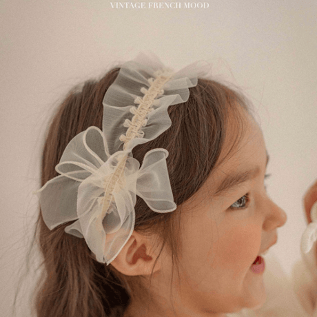 【即納】　　Shiny Organza Pleated Hairddress