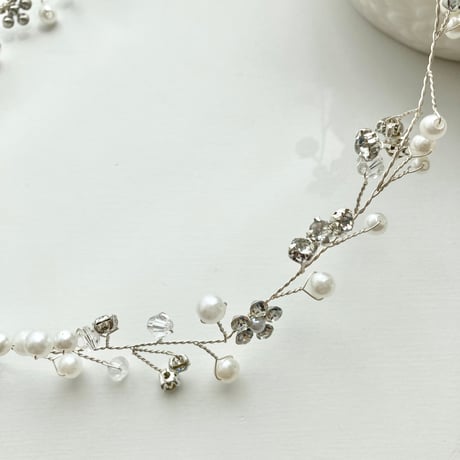 silver flower decoration headdress
