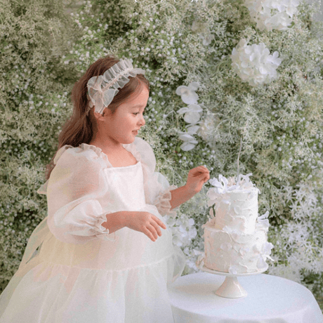 【即納】　　Shiny Organza Pleated Hairddress