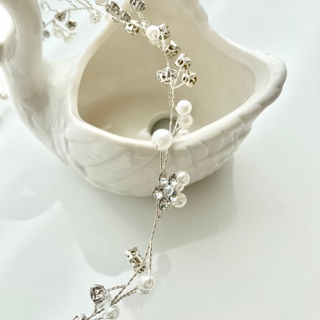 silver flower decoration headdress