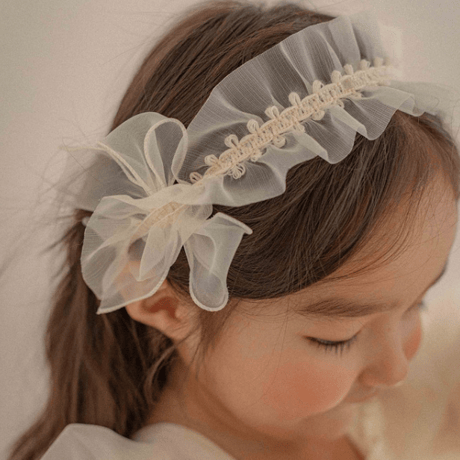 【即納】　　Shiny Organza Pleated Hairddress