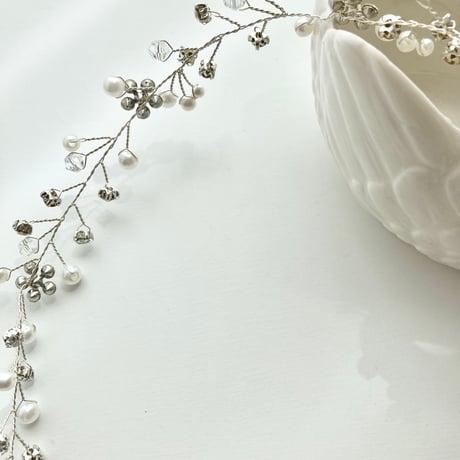 silver flower decoration headdress