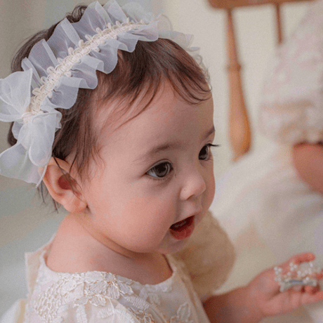 【即納】　　Shiny Organza Pleated Hairddress
