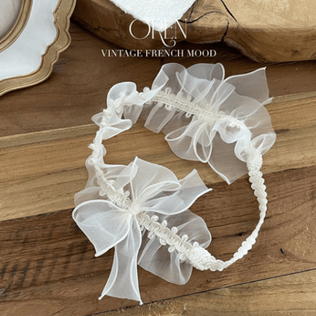 【即納】　　Shiny Organza Pleated Hairddress