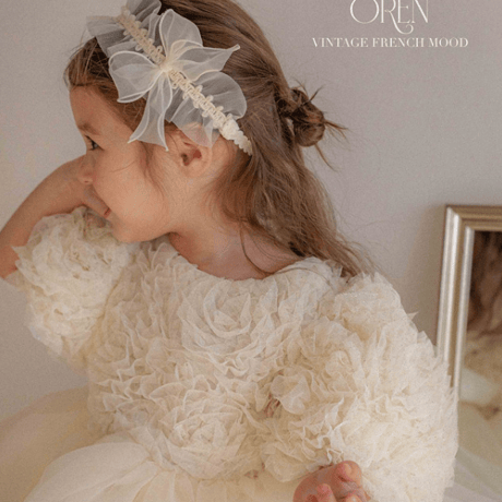 【即納】　　Shiny Organza Pleated Hairddress