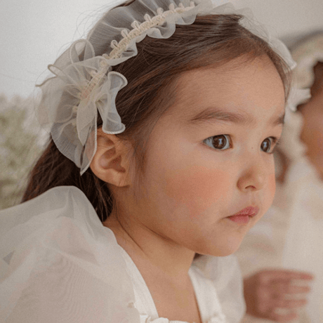 【即納】　　Shiny Organza Pleated Hairddress