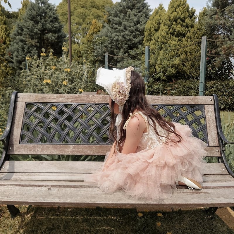 vintage ピンクドレス ヴィンテージ風フラワー刺繍ドレス 結婚式