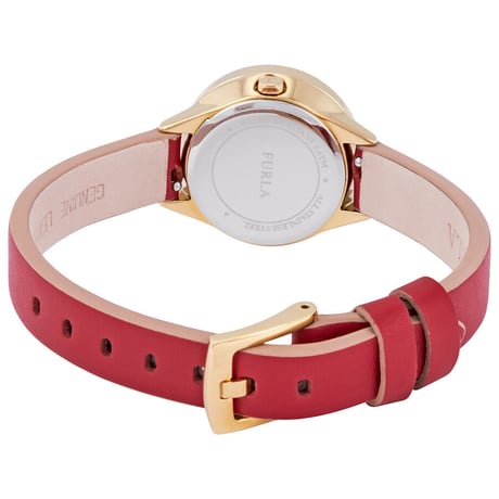 ２年保証 新品 FURLA フルラ CLUB クラブ 腕時計 R4251109518 ステンレス レザー レディース レッド イエローゴールド 替えベゼル付 クォーツ 電池式
