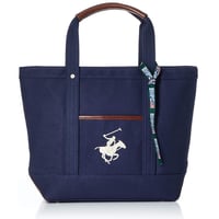 新品 BEVERLY HILLS POLO CLUB ビバリーヒルズ ポロ クラブ ハンド バッグ トート バッグ ネイビー ホワイト 紺 白 BH1008N