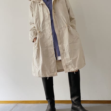 90's drawstring design middle raincoat