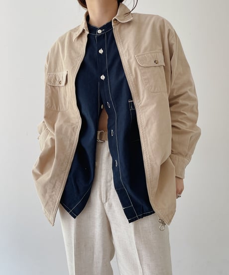 90's made in ITALY corduroy zip up shirt