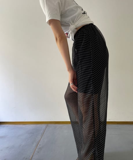 90's dot pattern sheer pants