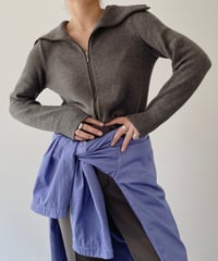 90's full zip fine cotton sweater