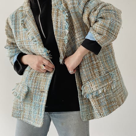 90's tweed double jacket