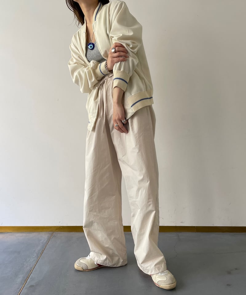 80's milky white line design blouson | lanavague 80's milky white line design blouson | lanavague