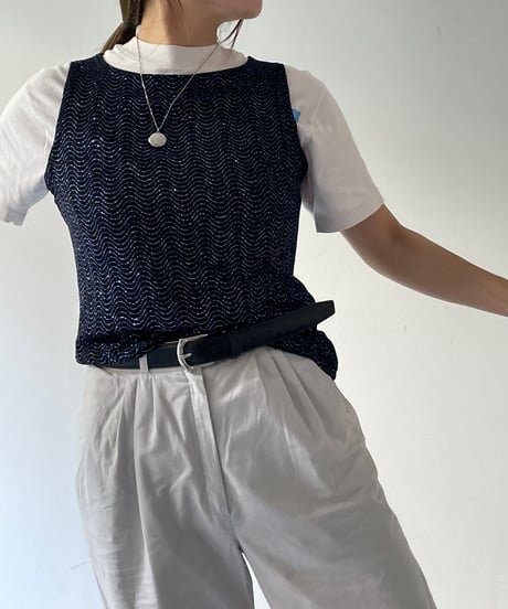 80's made in USA wave lame tanktop