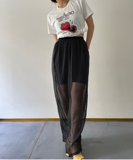 90's dot pattern sheer pants