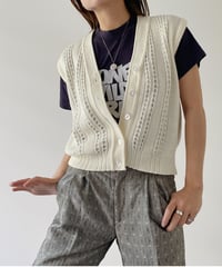 80's made in USA milk knit vest