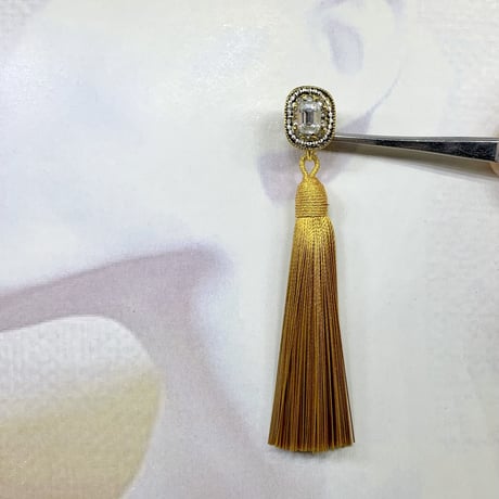 結婚式 ロングゴールドタッセルイヤリングorピアス