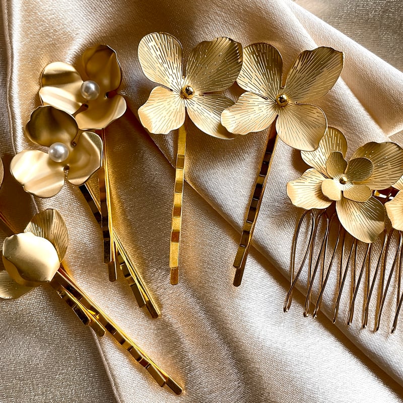 コーム＋ヘアピン6本セット 結婚式 花嫁 ブライダル ヘア