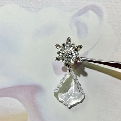結婚式 マーキスカット シャンデリア 大振りイヤリング orピアス
